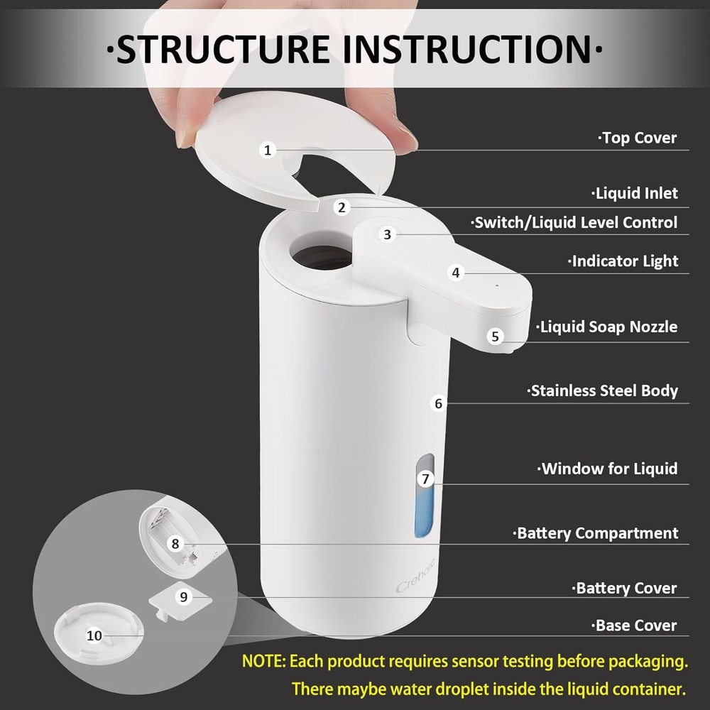Automatic Soap Dispenser, Three-Level Adjustable Capacity Hand Sanitizer