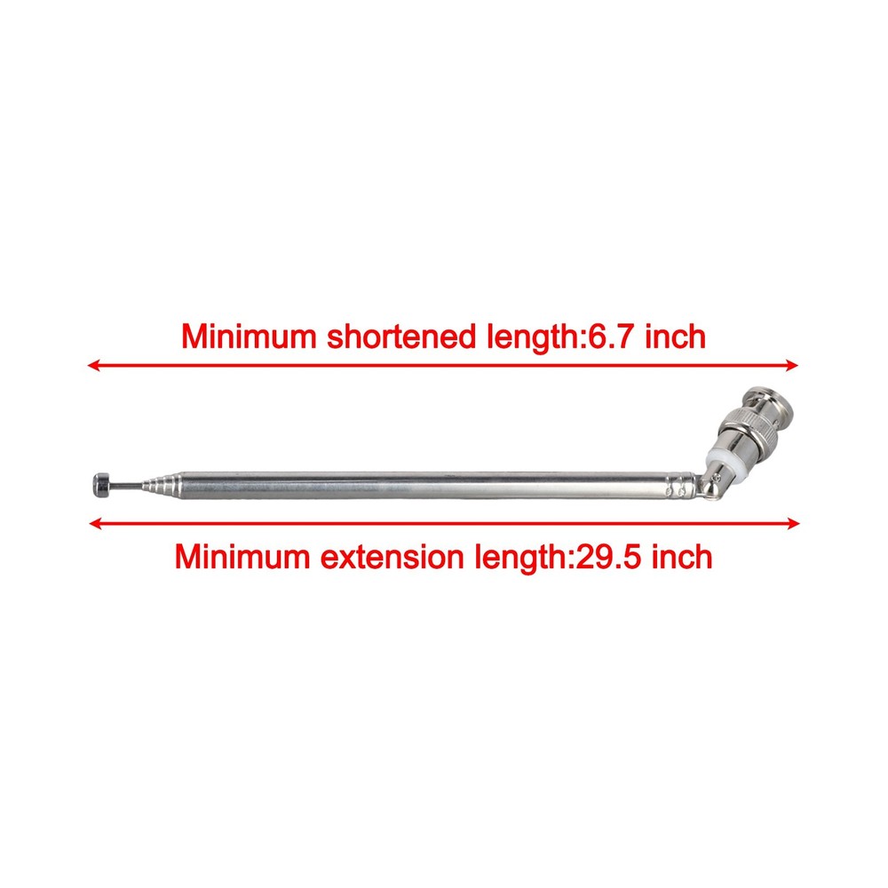 Exceptional Telescopic BNC Antenna 7 Sections AM FM UHF VHF Compatibility