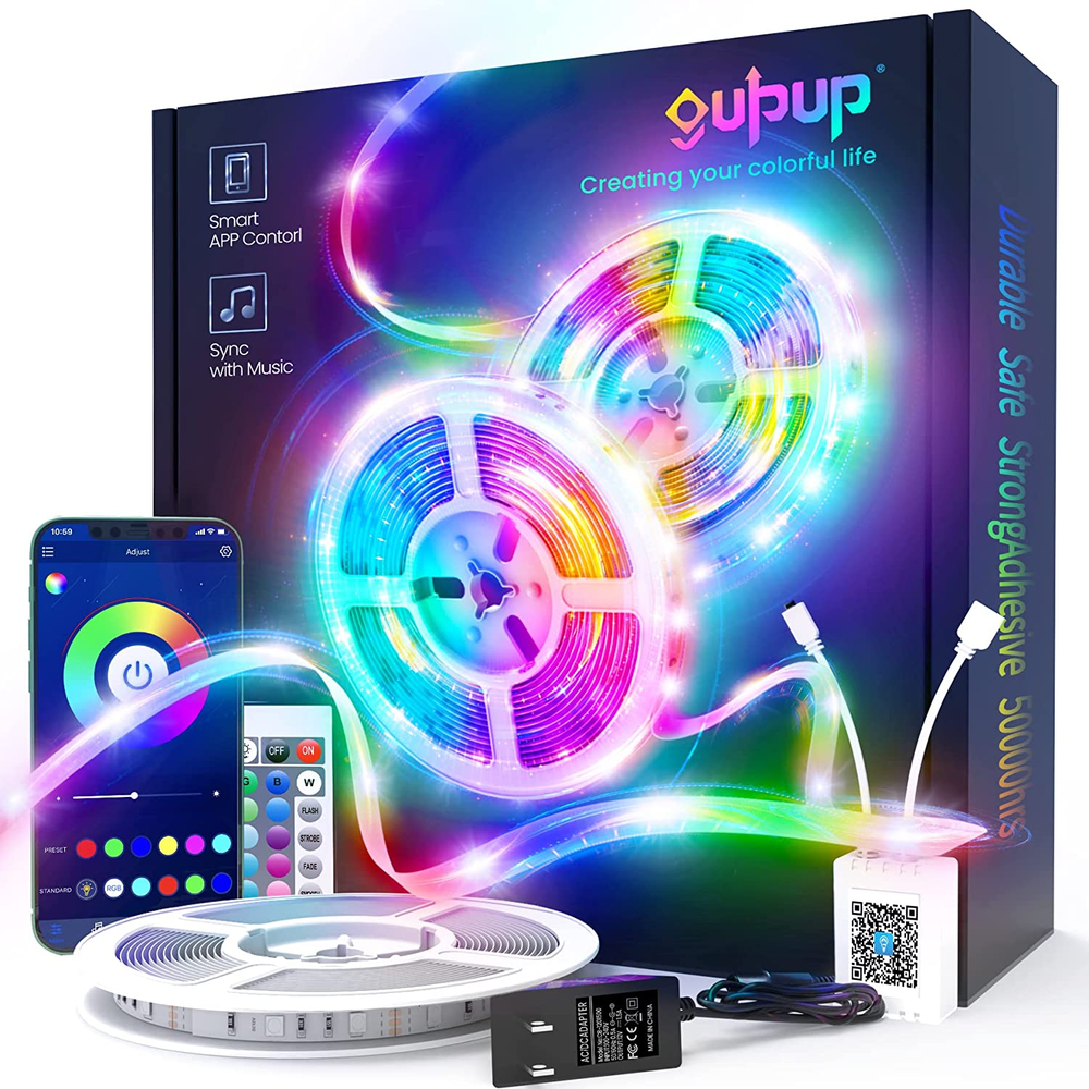 50 FT LED Strip Lights,Bluetooth LED Lights (App+Remote +Mic)