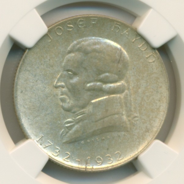 Austria Silver 1932 2 Schilling Joseph Haydn MS62 NGC