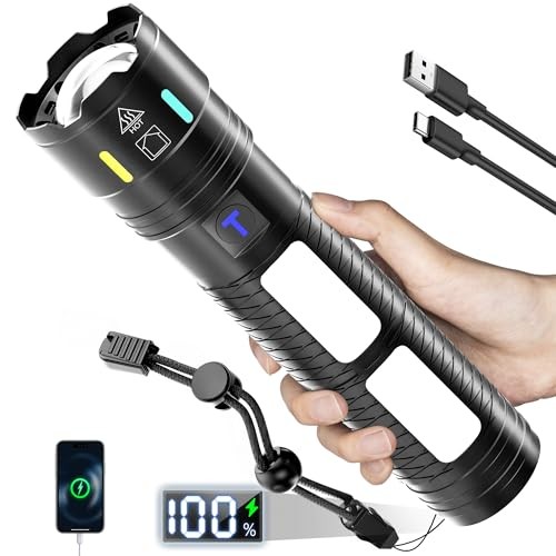 Rechargeable Flashlights 990,000 High Lumens, Super Bright Flash Light Long