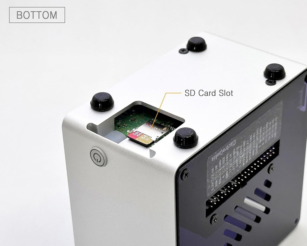 Mini Tower Case with RGB Fan for Raspberry Pi 5 - Silver