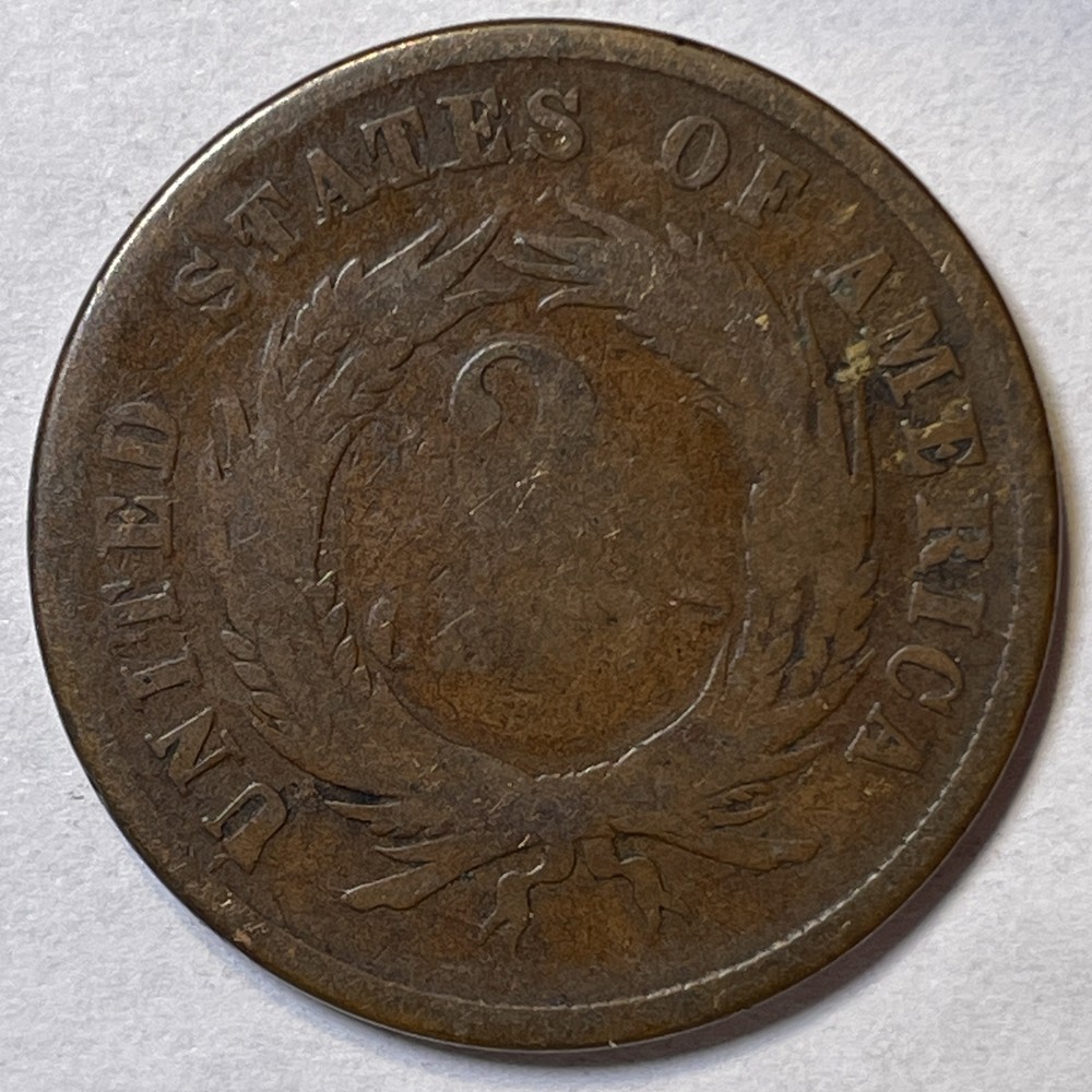 1865 Two Cent Piece Good G Coin #10471