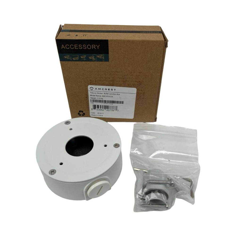 AMCREST MODEL: AMCPFA134 BULLET JUNCTION BOX NEW WHITE