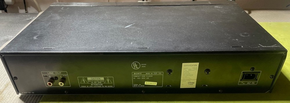 Sony CDP-190 Compact Disc Player, New Belt, Tested and Working