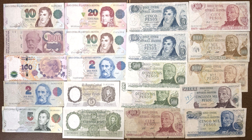 Argentina 20 Note Collectors Set 1970s