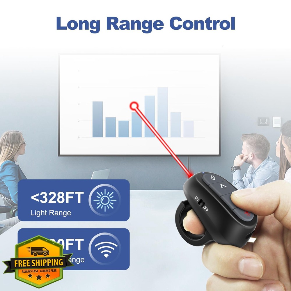 Presentation Clicker Wireless Laser Pointer, PowerPoint Remote