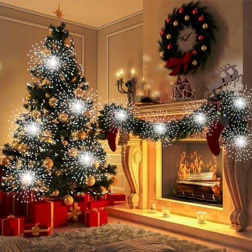 5 Pack 1000 LED Plug in Firework Lights Starburst Lights for Cool White