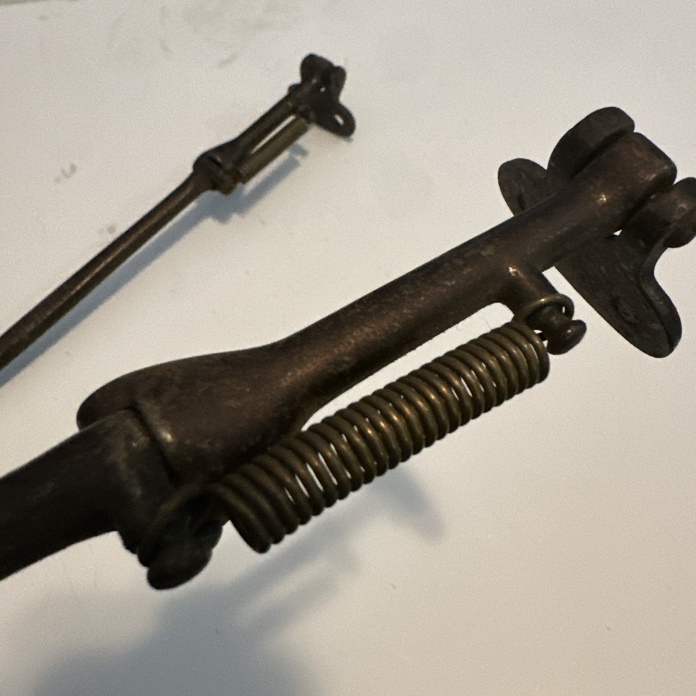 Early Antique Cast Iron Spring Loaded Drop Leaf Support Hardware Vintage Nice
