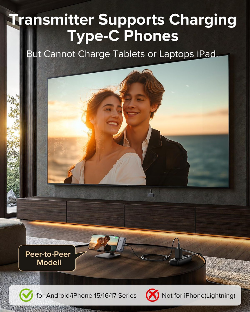 S850 Type-C Wireless HDMI Transmitter and Receiver, 50M, Ultra 4K Decode Input 1