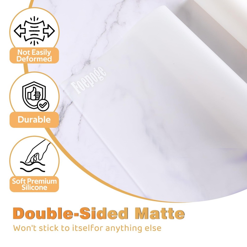 49.2" x 15.7" Large Silicone Mat for Kitchen Counter Protector, Cuttable Sili...