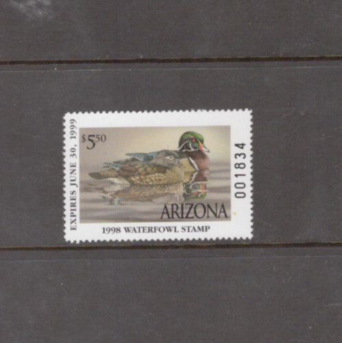 Arizona State Duck Stamp 1998 $5.50   at face value