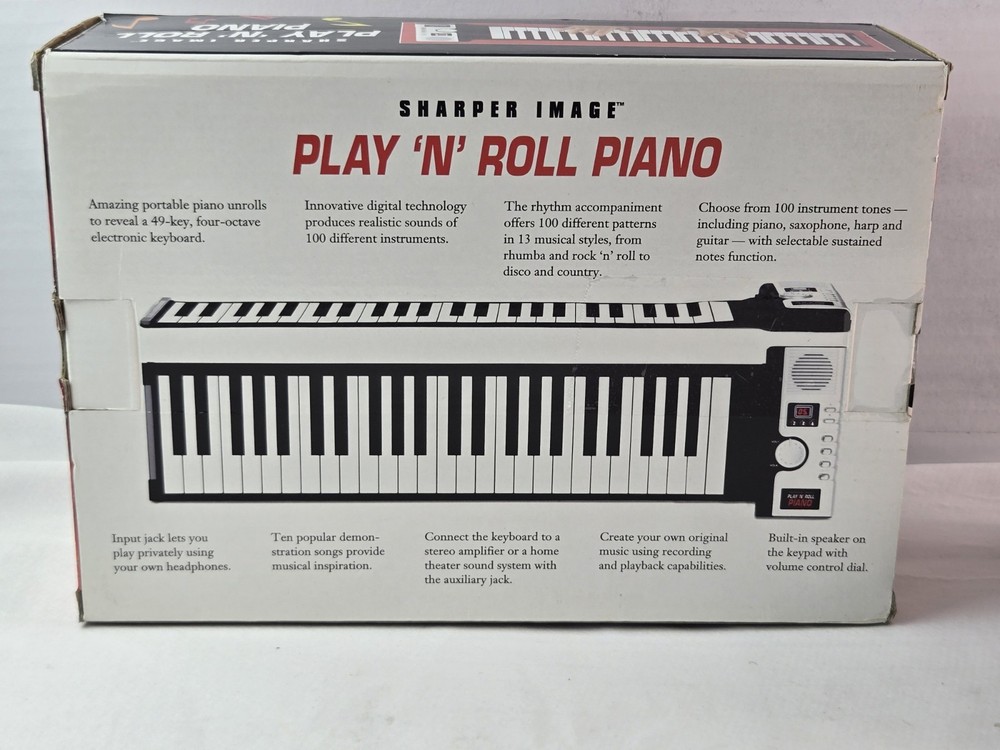 Sharper Image Play ‘N' Roll Portable Piano Electronic Keyboard Tested Working