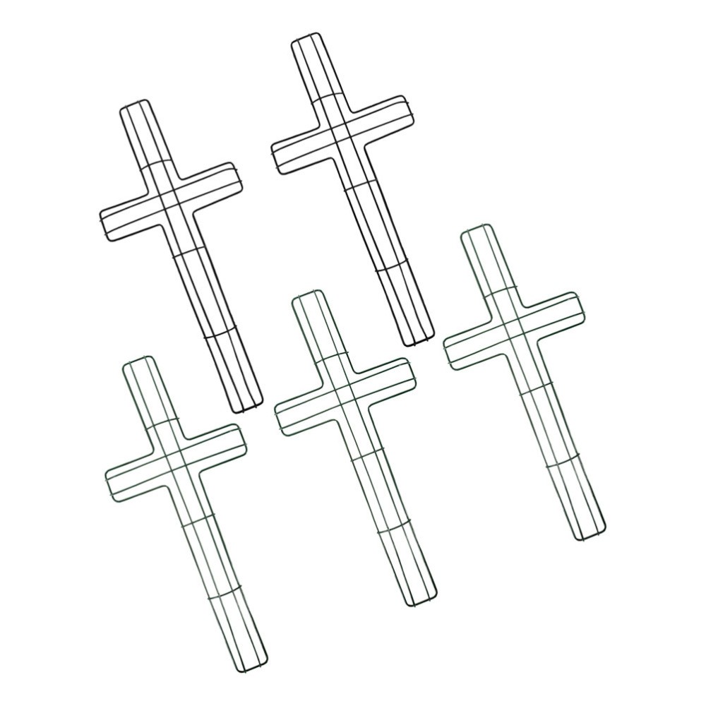 5 Pcs Wreath Macrame Ring Easter Door Cross Shaped Frame Wire Rings