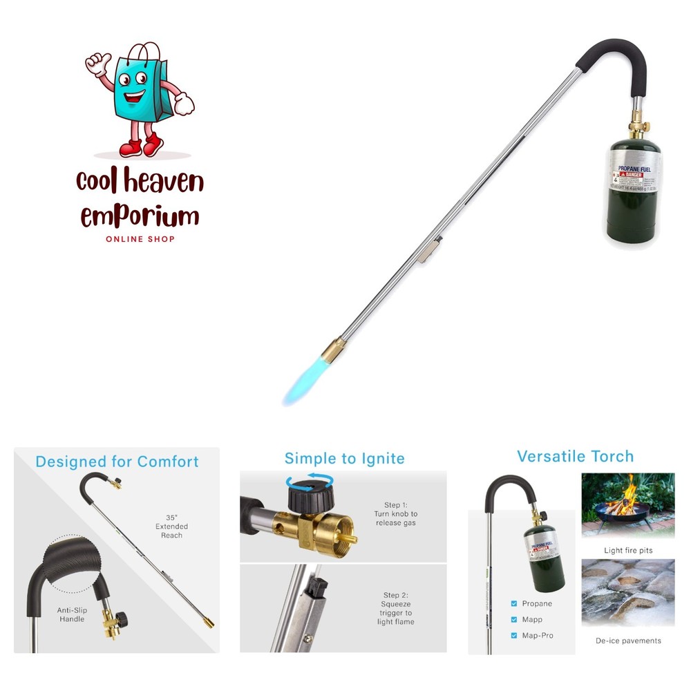 Professional 35-Inch Weed Burner with Adjustable Flame Control & Easy Ignition