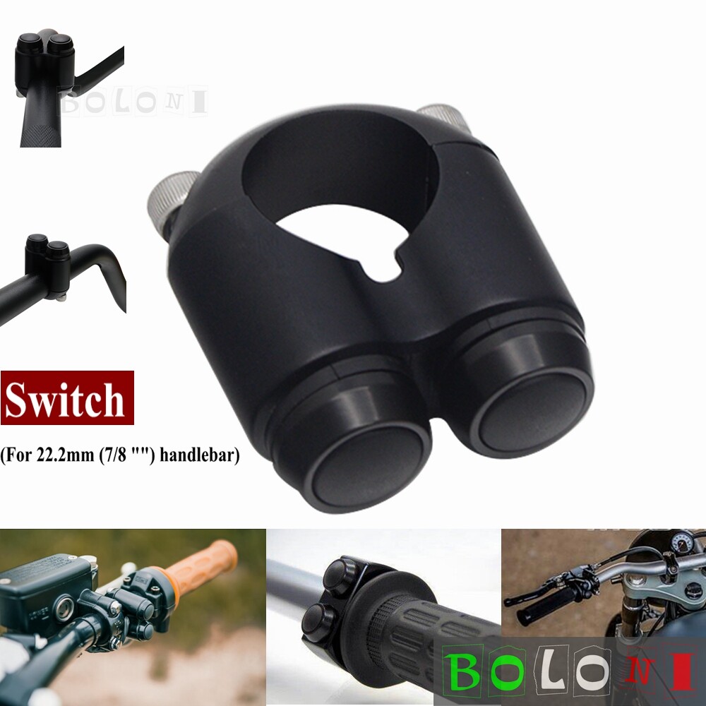 Black 2 Button Motorcycle Hand Control Momentary Switch For 7/8" Bars M-switch