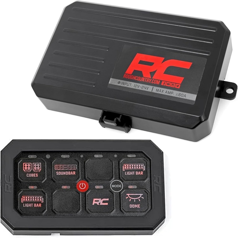 8-Gang Bluetooth RGB Backlit Switch Panel & Relay System - Multicolor 8-Way