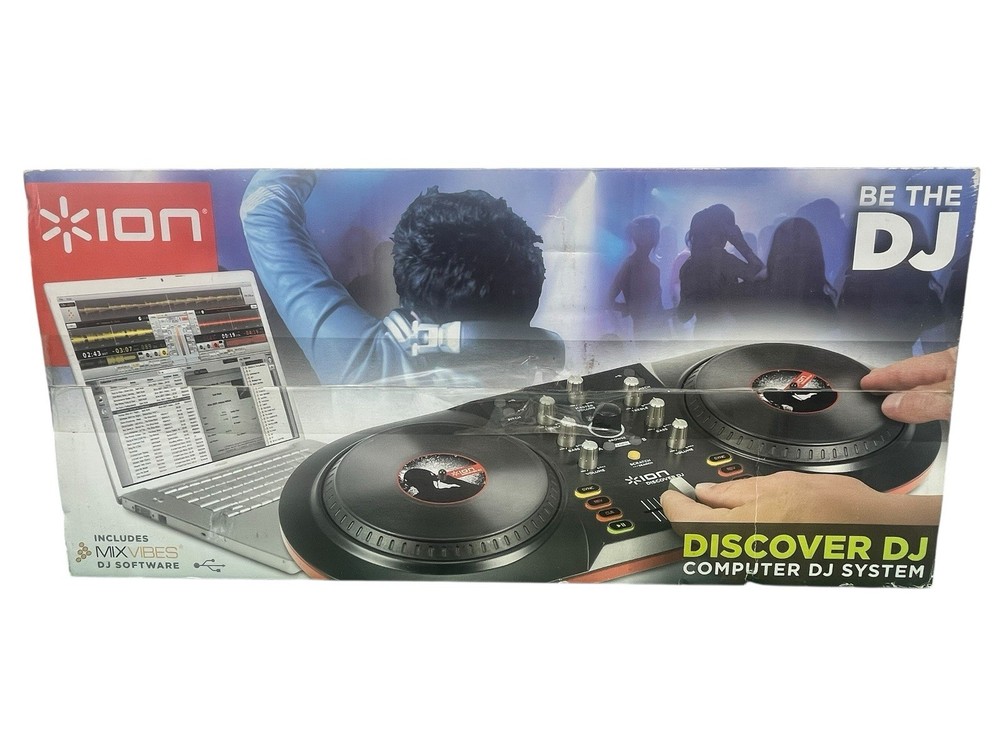 Ion Discover DJ Computer System Dual Turntable USB Controller for Mac PC