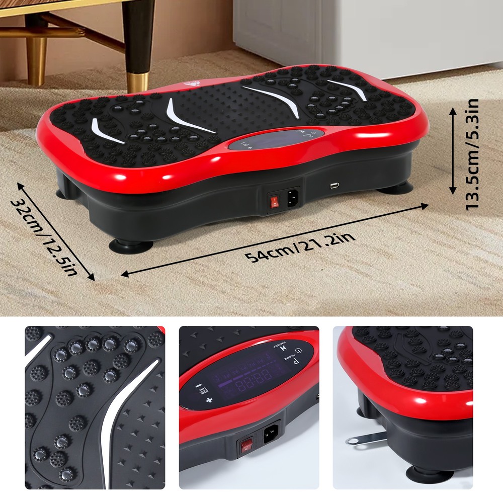 Vibration Plate Exercise 330LBS Whole Body Workout Vibrating Platform Bluetooth
