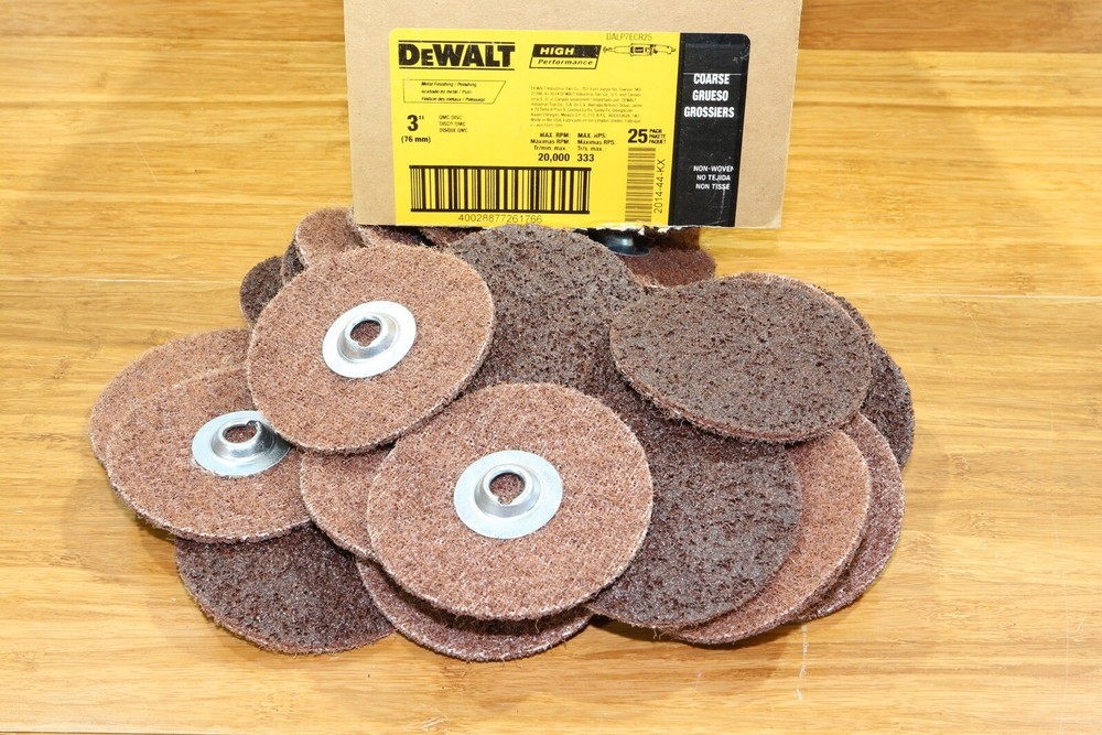 (25) 3” Dewalt by 3M Button Type Quick Change Surface Conditioning Disc Coarse