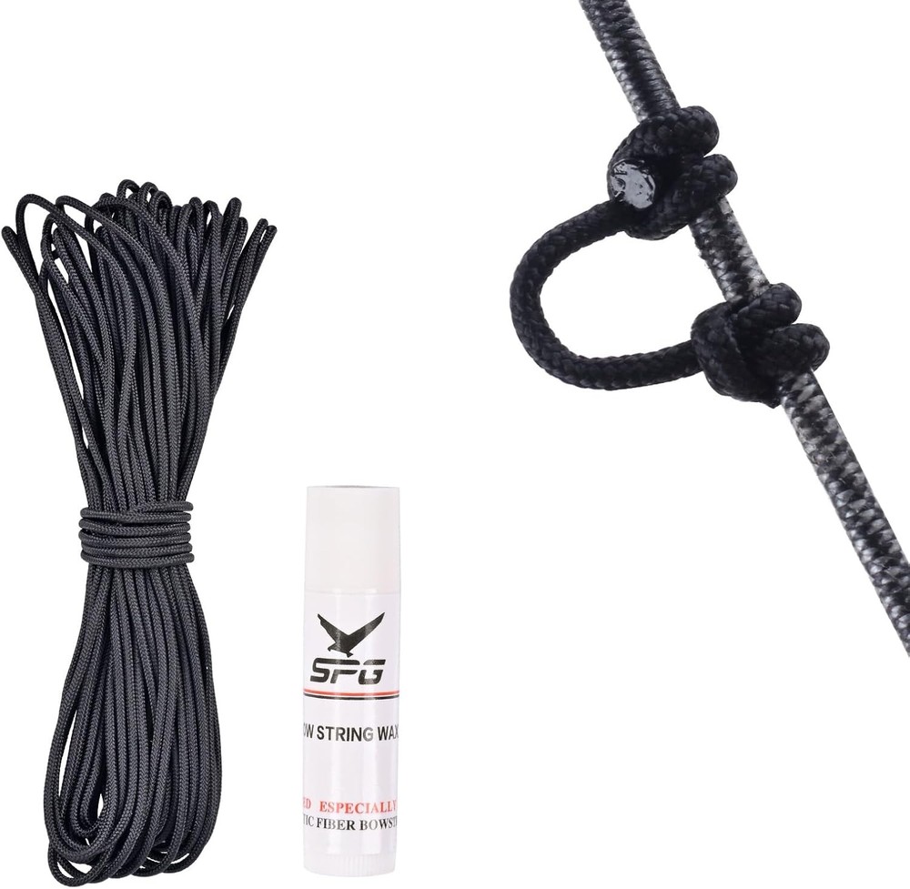 Archery D Loop String 59ft with Wax Durable for Compound Bow Up to 200lbs