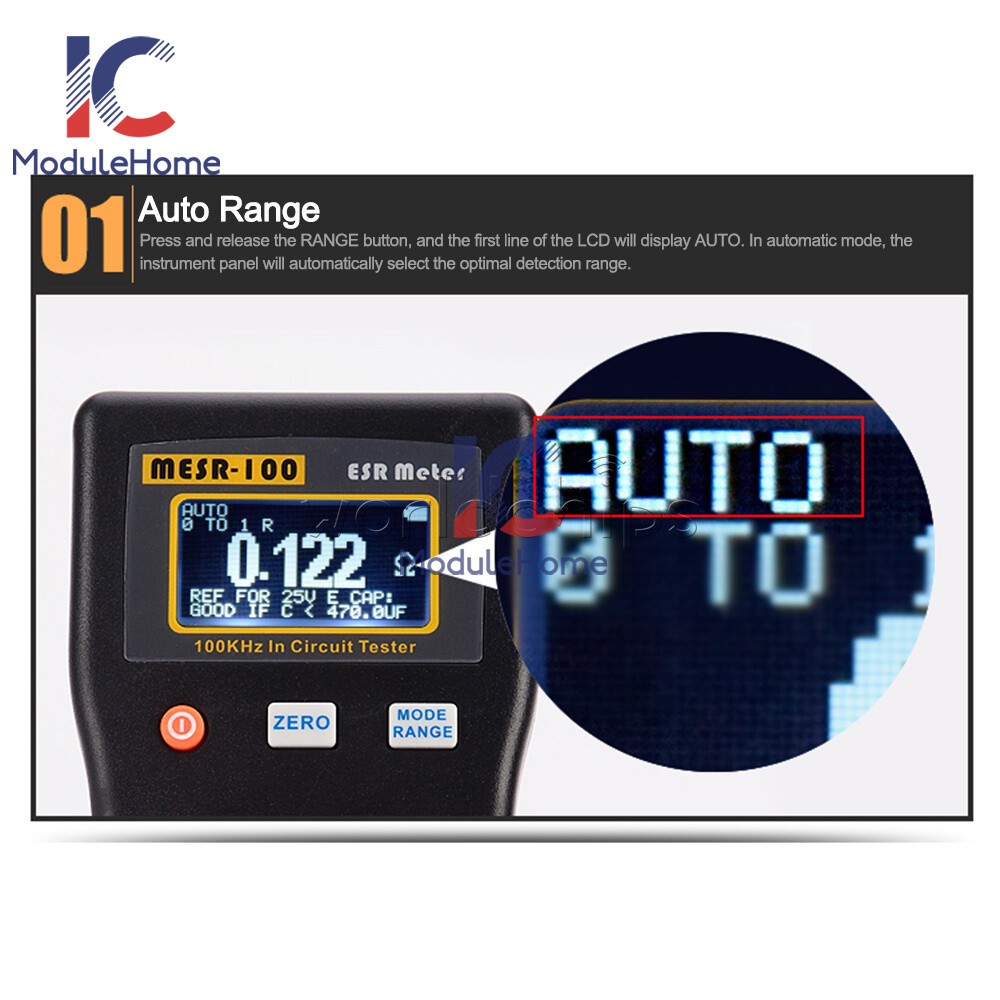 MESR-100 ESR Capacitance Ohm Meter Capacitance Internal Resistance Circuit Meter