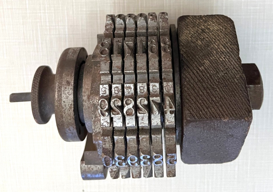 Hoole Machine & Engraving Works 6 Digit Numbering Machine Part No 1233
