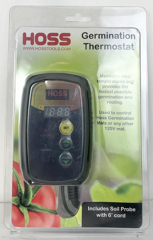 Hoss Germination Thermostat Controller Controls Heating Mats