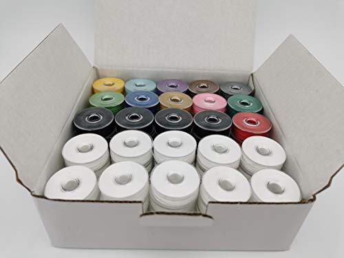 Prewound Bobbin Size M M Multi-Color 75pcs per Box Plastic Sided 40S/2 Polyes...
