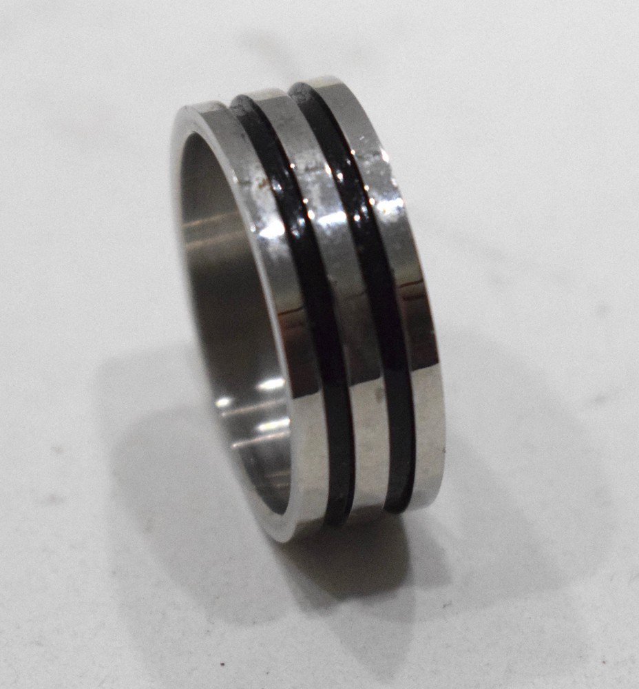 Ring Stainless Steel Etched Band Ring
