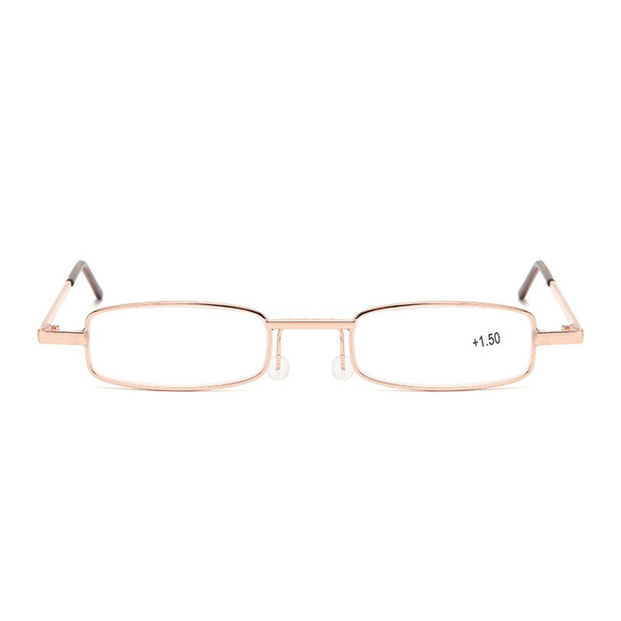 Reading Glasses Reader Spectacles Small Metal Frame Eyeglass With Case +1.0～4.0
