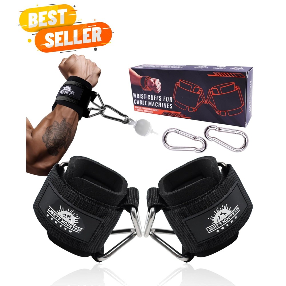 Adjustable Wrist Cuffs with Welded Triangle Ring – Perfect for Shoulder Workouts
