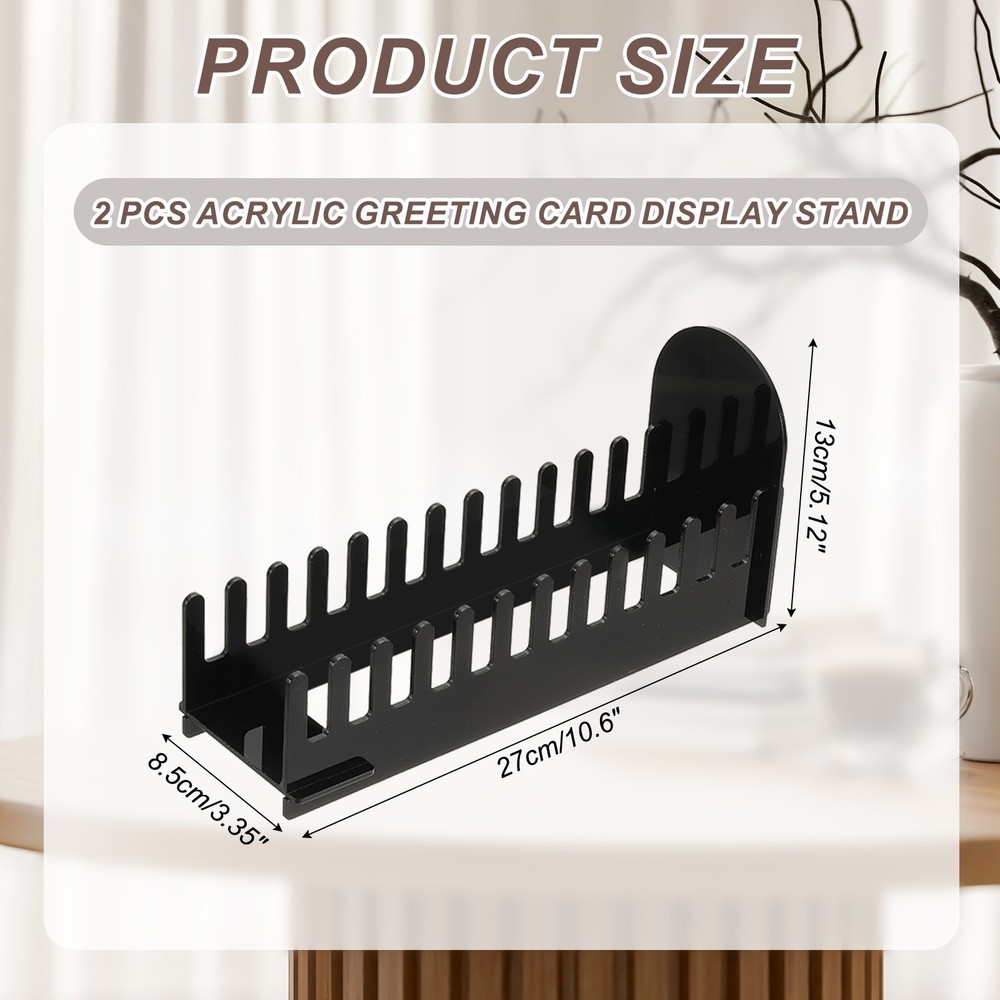 12-Tier 2Pack Clear Greeting Card Display Stand, Black