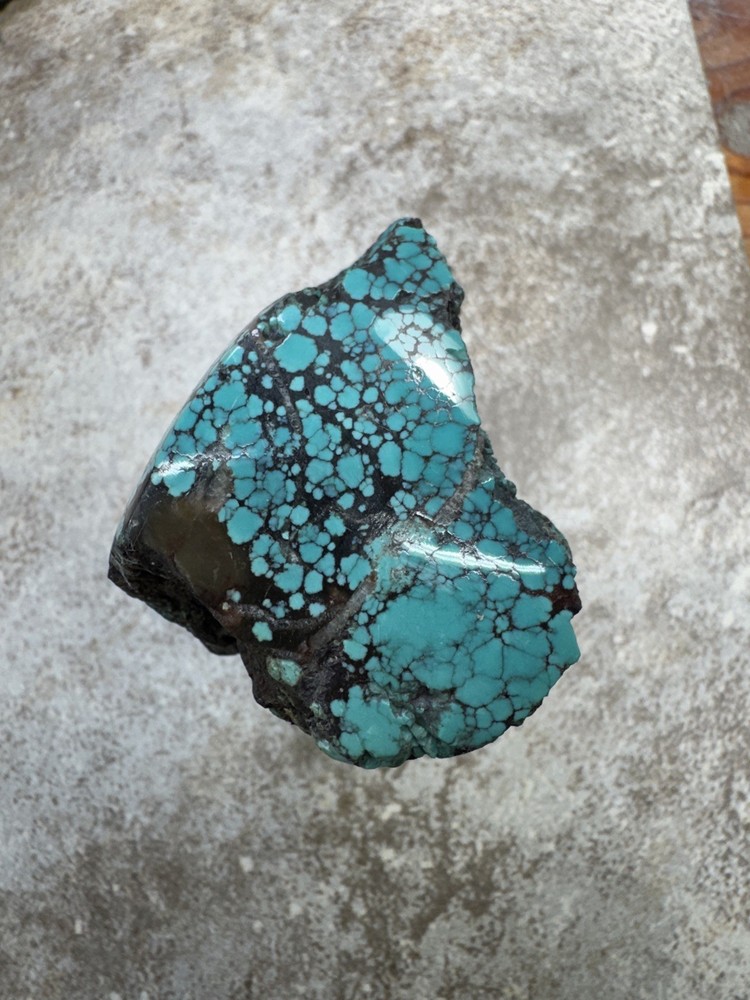 Hubei turquoise stabilized nugget solid spiderwebs all the way through