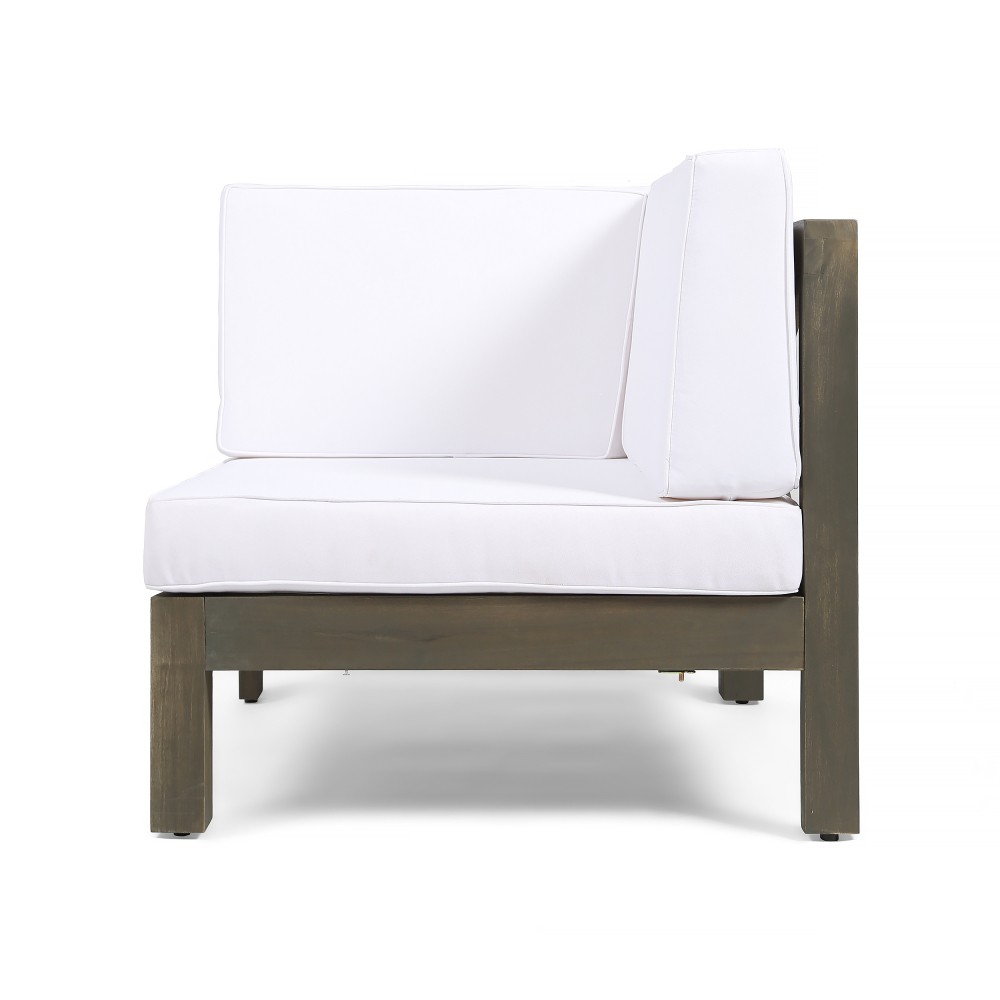 Modular Outdoor Loveseat w/ Coffee Table & Cross-Back Design
