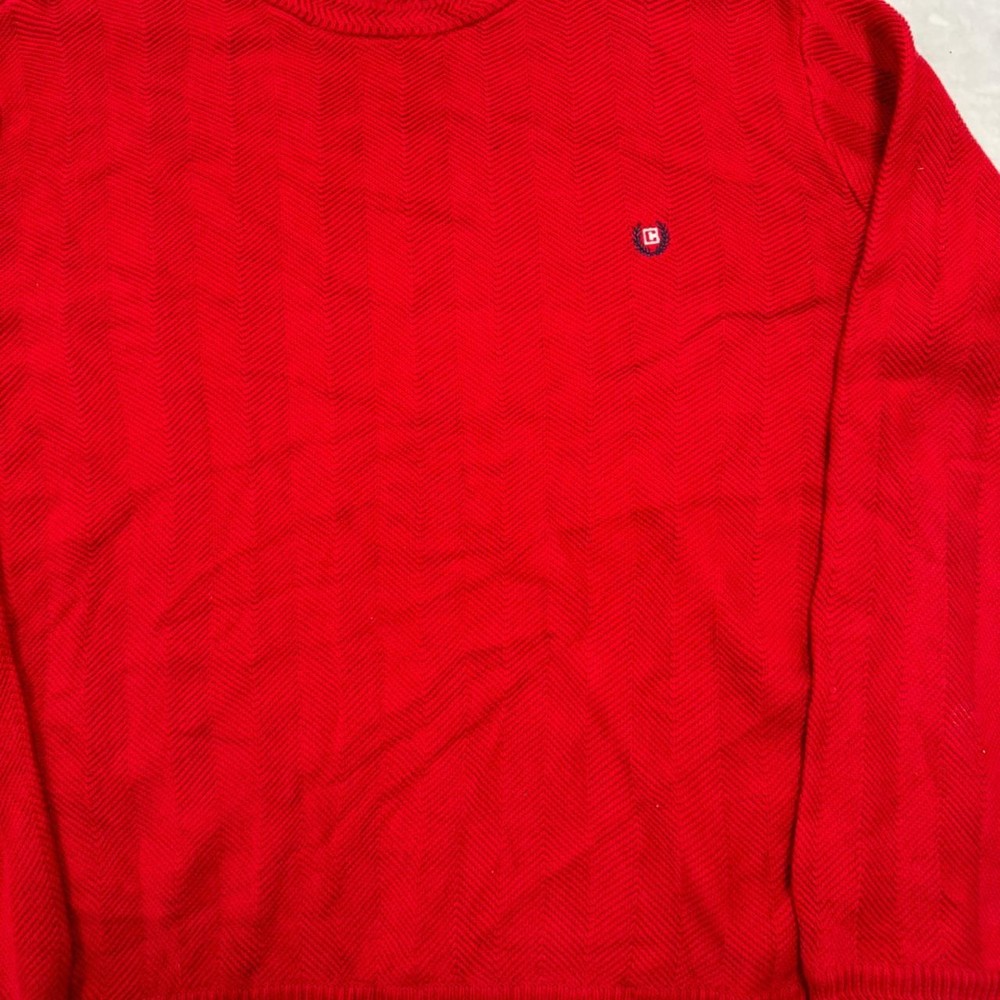 Vintage Chaps Knitted Jumper patterned pullover chunky knit sweater with Men's