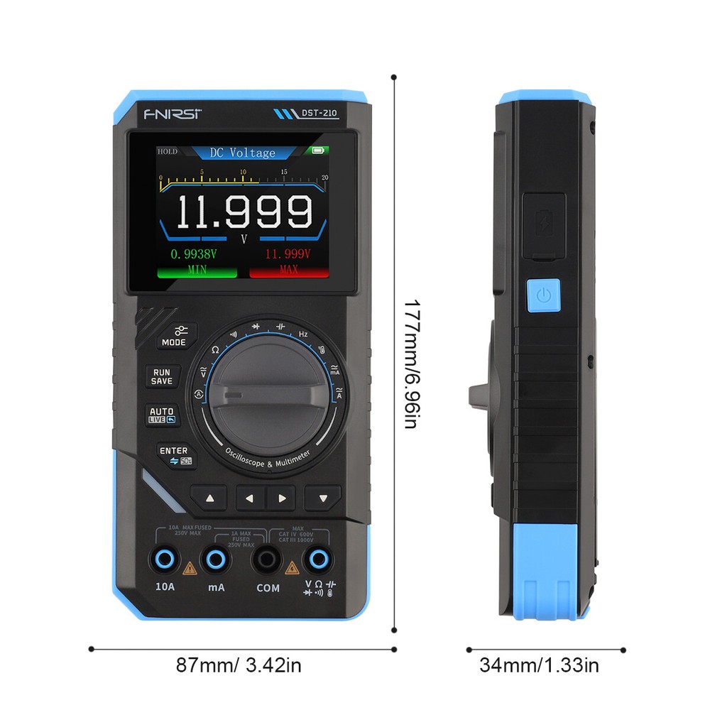 FNIRSI DST210 Handheld Digital Oscilloscope Multimeter+Function Signal Generator