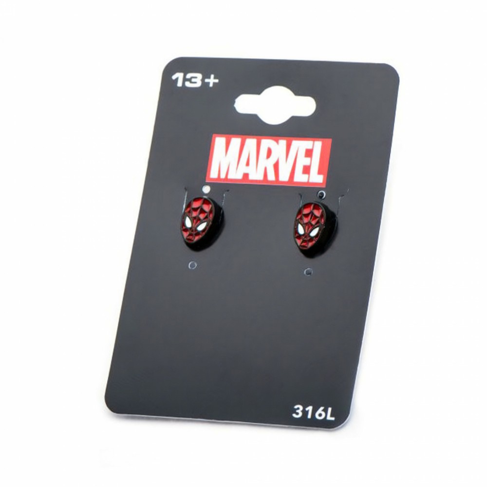 Marvel Comics Spider-Man Mask Stud Earrings Red