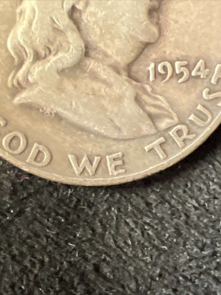 1954 Denver Franklin Half Dollar 90% Silver Circulated