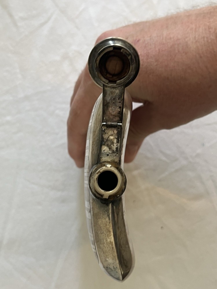 Large American Sterling Silver Flask Marked Tight Cap