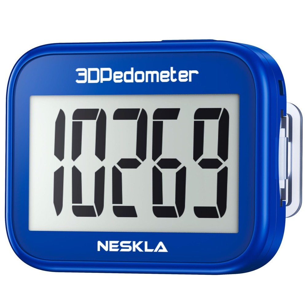 3D Step Counter Pedometer with Large Display, Clip Lanyard, Accurate Tracker for
