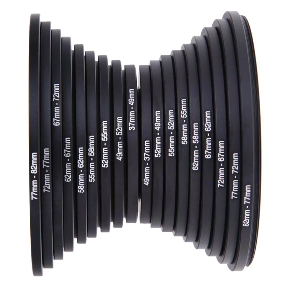Versatile Size Camera Lens Filter Adapter Ring Universal Compatibility 18pcs