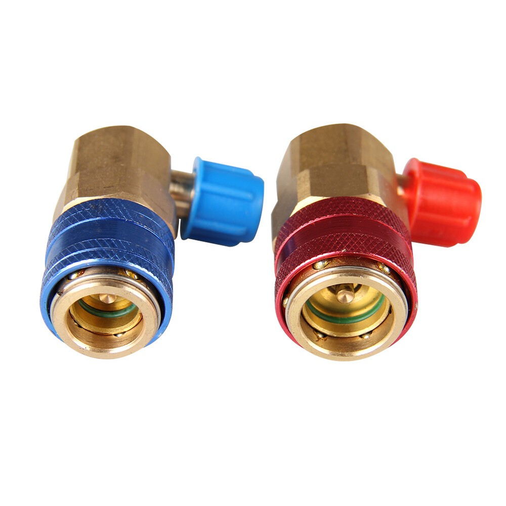 Quick Coupler Adapter HVAC A/C Manifold T Connector 1/4" SAE High Low Side