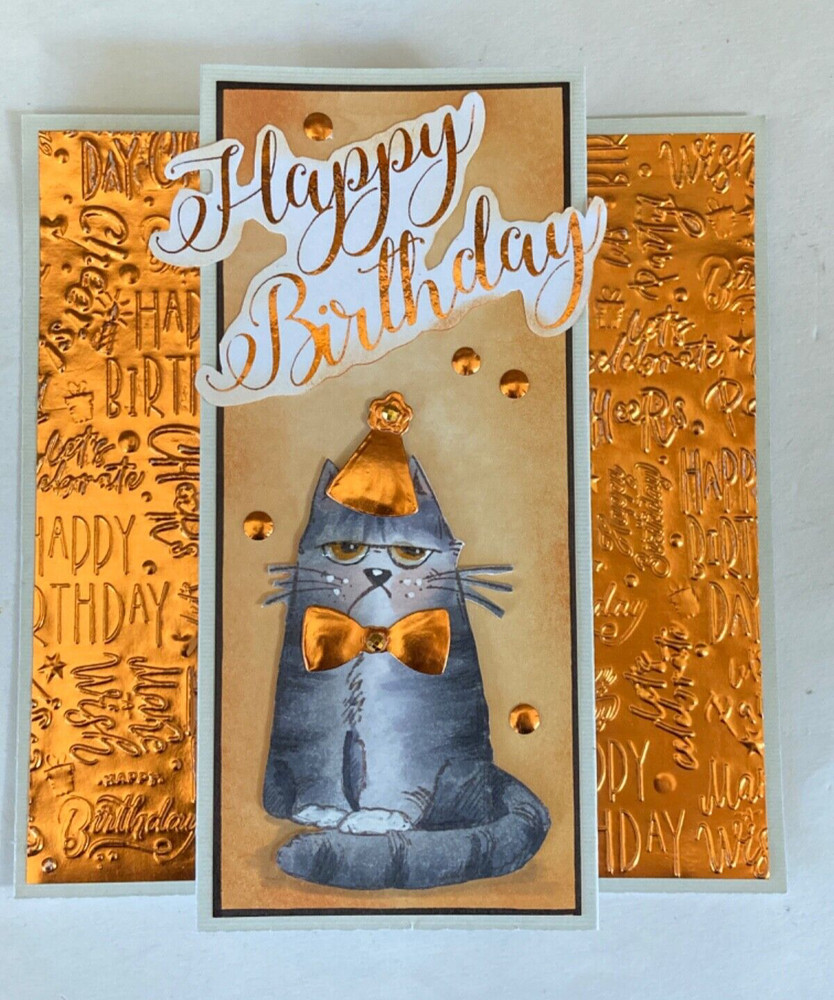BIRTHDAY - Katzelkraft Grumpy CAT - handmade POP-UP DISPLAY card by DEE
