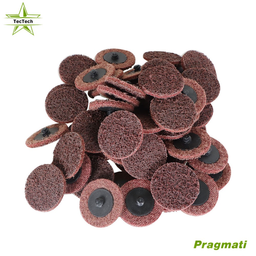 50Pack 2" Medium Surface Conditioning Discs Roll Lock Die Grinder Sanding Pads