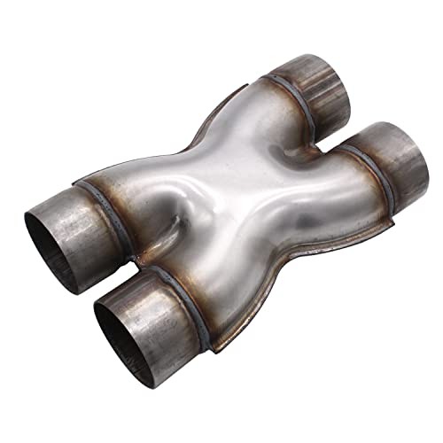 Universal Crossover X Pipe, 3" Dual Inlet/Outlet Exhaust Pipe Adapter