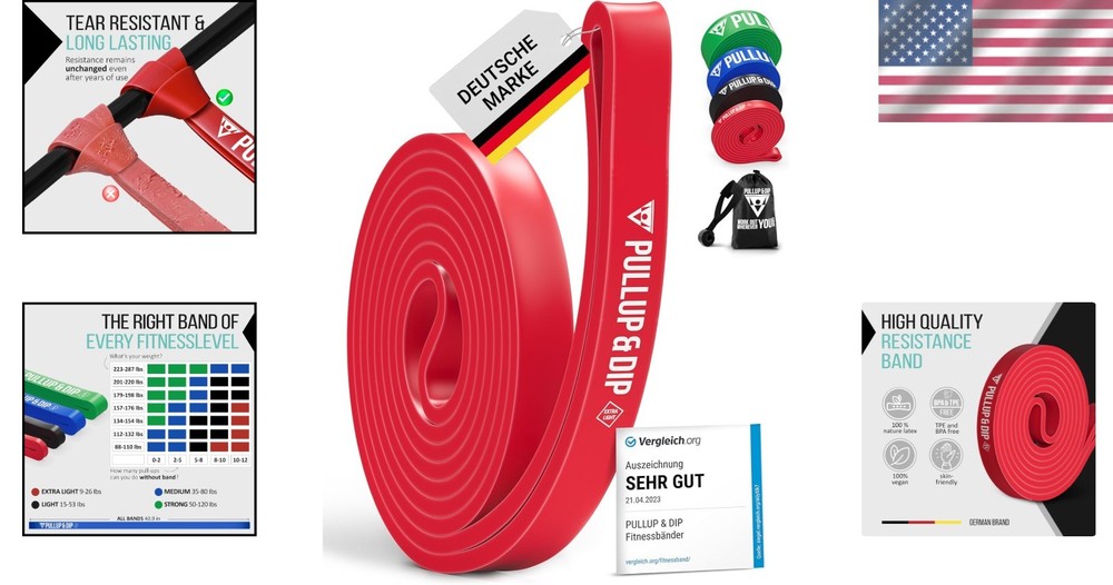 Durable Pull-Up Resistance Bands - Extra Light & Anti-Snap with Carrying Bag