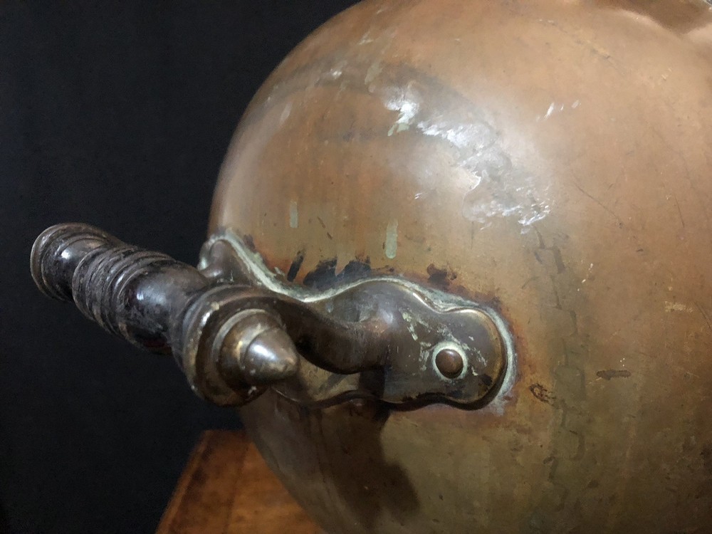 Large Victorian Brass Helmet Coal Scuttle