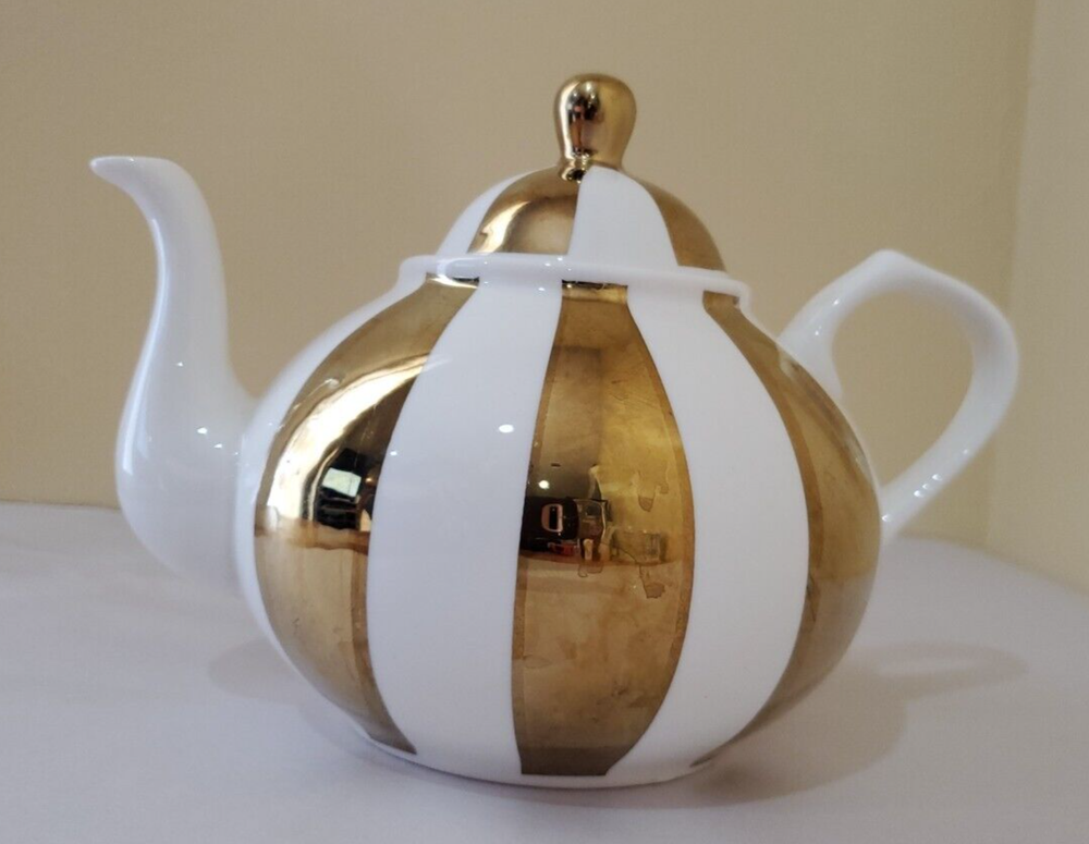 Gold Stripe Teapot by Grace's Teaware