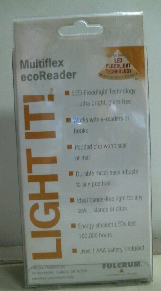 Fulcram Multiflex EcoReader, LED Floodlight Technology, Reading Light, FREE SHIP